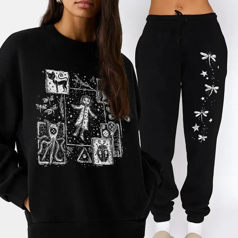 Coraline Dreaming Sweatshirt and Sweatpants, Coraline Fantasy movies tshirt, Horror Charawneck Sweatcter Shirt, Halloween...