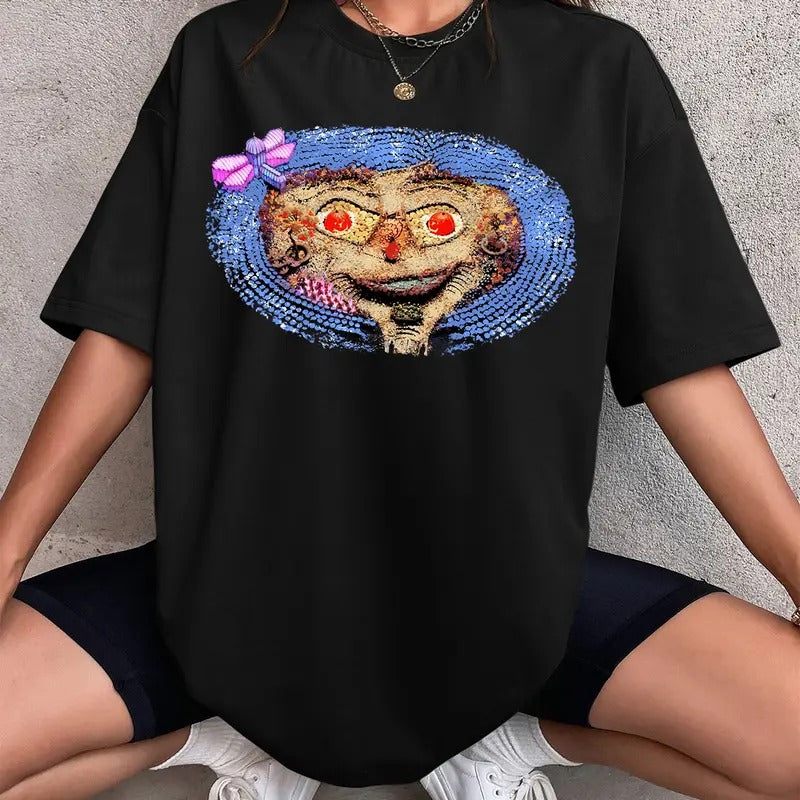 Coraline Garden Face Scary T-Shirt, Horror Coraline movies, Horror Character Shirt, Halloween Crewneck Sweatshirt Cotton...