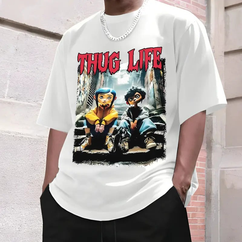 Coraline and Wybie Thug Life Shirt, Horror Corline movies, Horror Character Shirt, Halloween Crewneck Sweatshirt Hoodie