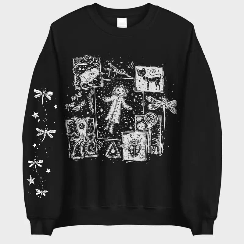 Coraline dreaming Sweatshirt Hoodie, famous horror movies tshirt, Horror Character Shirt, Halloween Crewneck Sweatshirt...