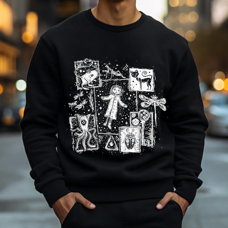 Coraline movies shirt, famous horror movies tshirt , Horror Movies Shirt, Horror Character Shirt, Halloween Crewneck...