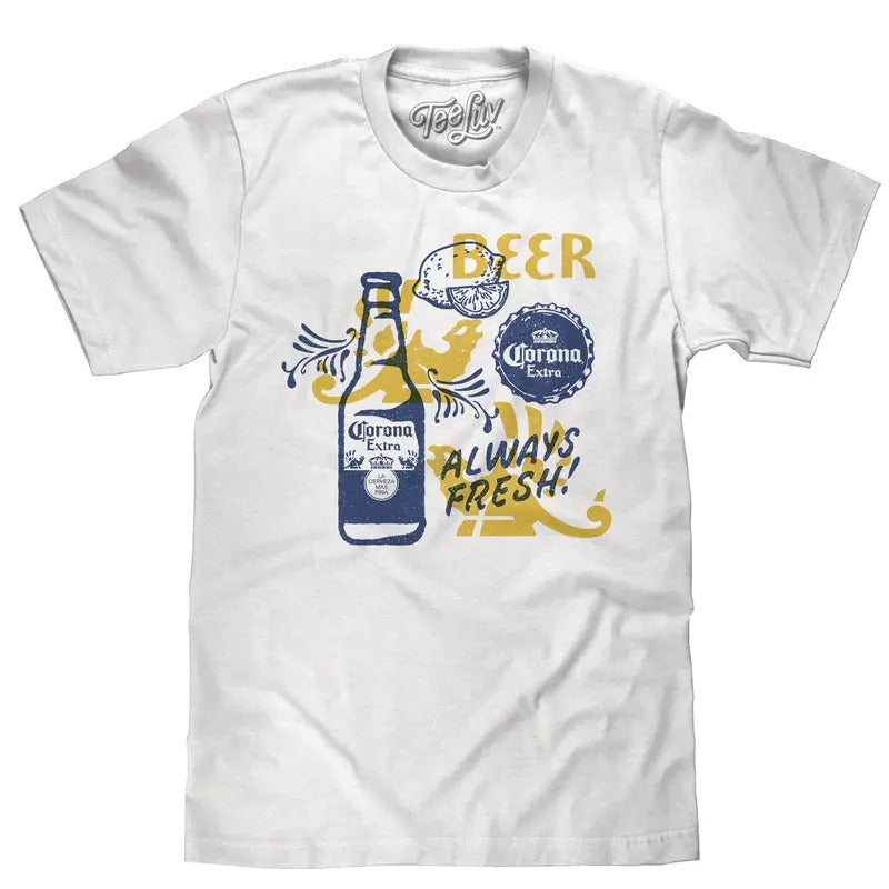 Corona Extra Always Fresh T-Shirt - White Hoodie, Sweatshirt | UrbanDripWear.com