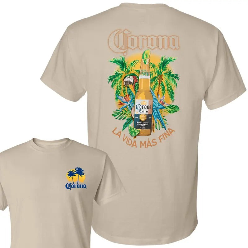 Corona Extra Bottle 2 sides T-Shirt, Full Color, Unisex T-Shirt, For Men, For Women Hoodie, Sweatshirt | UrbanDripWear.com