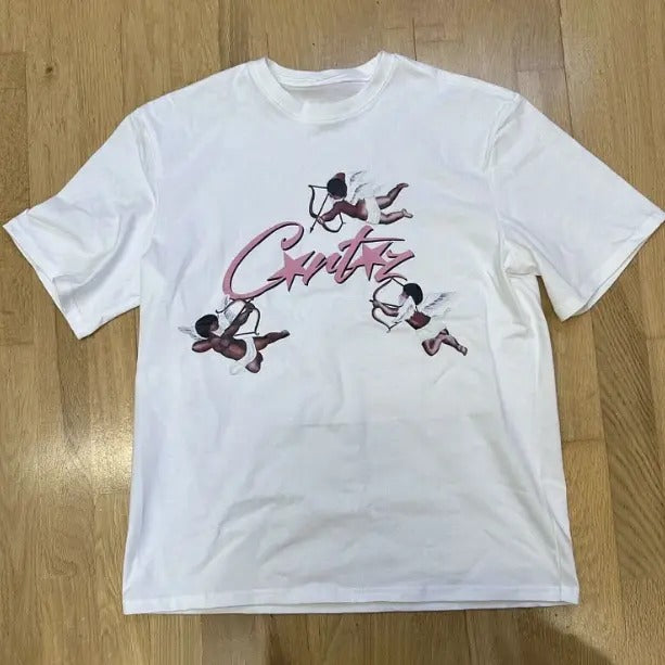 Corteiz White Cupid Allstars Cotton Short Sleeve T-Shirt, Y2k Shirt, Hip Hop, Unisex T-Shirt, Gift For Men Women...