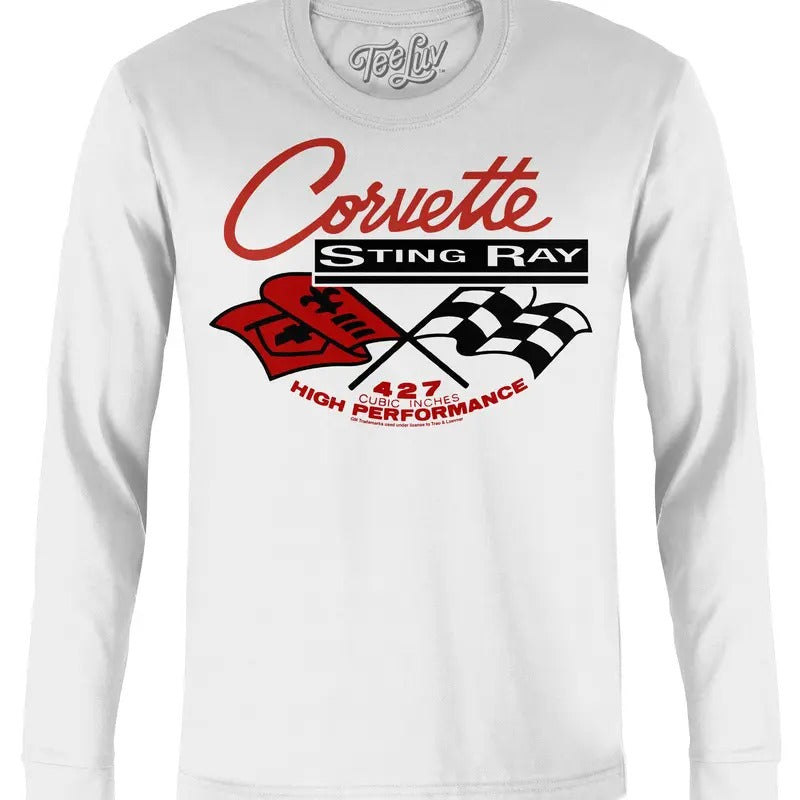 Corvette Stingray Long Sleeve T-Shirt - White graphic tee Hoodie, Sweatshirt | UrbanDripWear.com