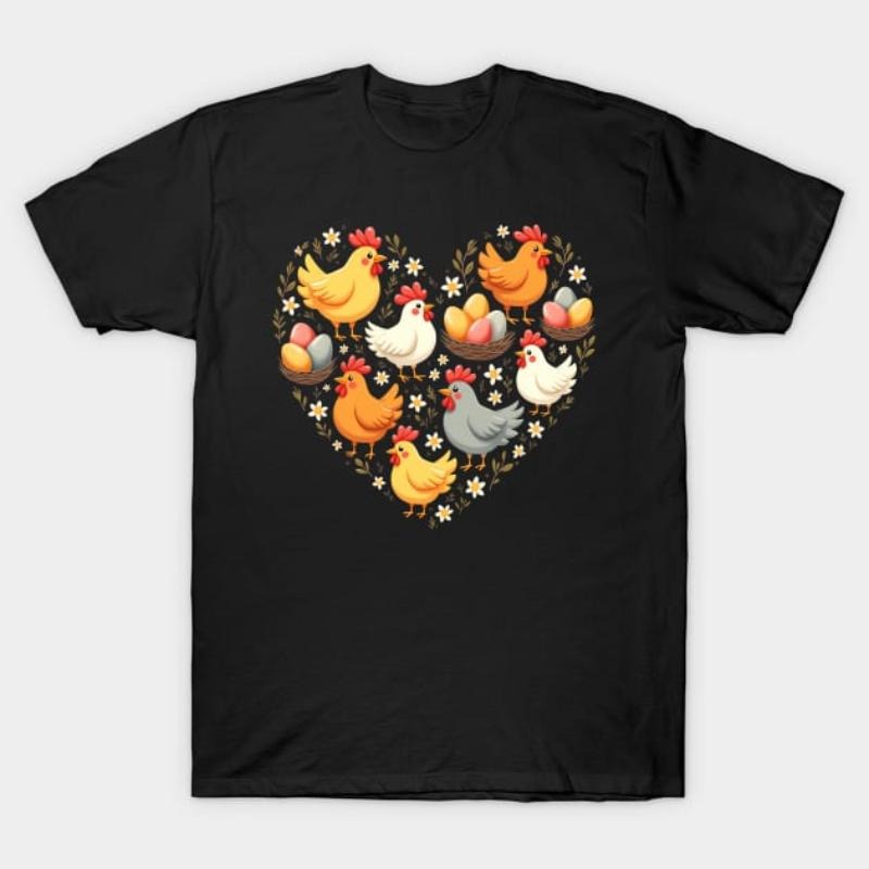 Cottagecore chicken heart Easter Egg Design T-Shirt Hoodie, Sweatshirt | UrbanDripWear.com