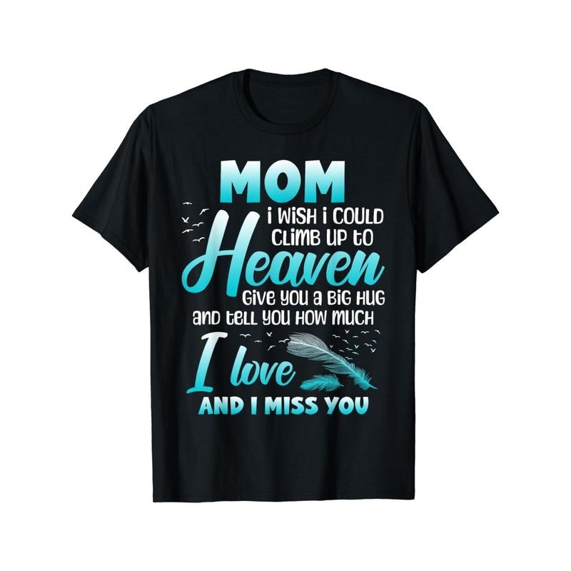 [Cotton Angel T-Shirt] Casual Cotton "Mom My Angel in Heaven" Men's T-Shirt