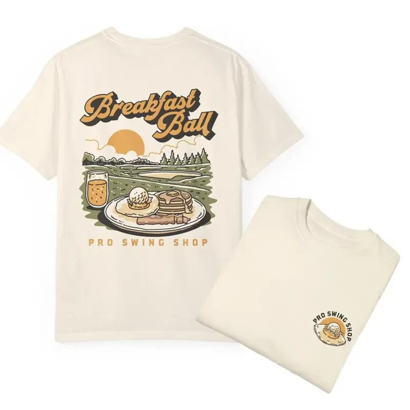 Cotton Breakfast Ball T-Shirt 2 Side, Classic Cotton Short Sleeve Top For Men, For Women Hoodie, Sweatshirt