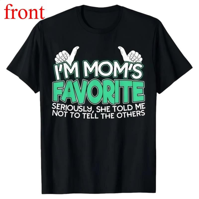 Cotton Funny Moms Favorite Son Daughter I'm Mom's Favorite T-Shirt Golf Gift for Men and Women Summer Wear Black Crewneck...