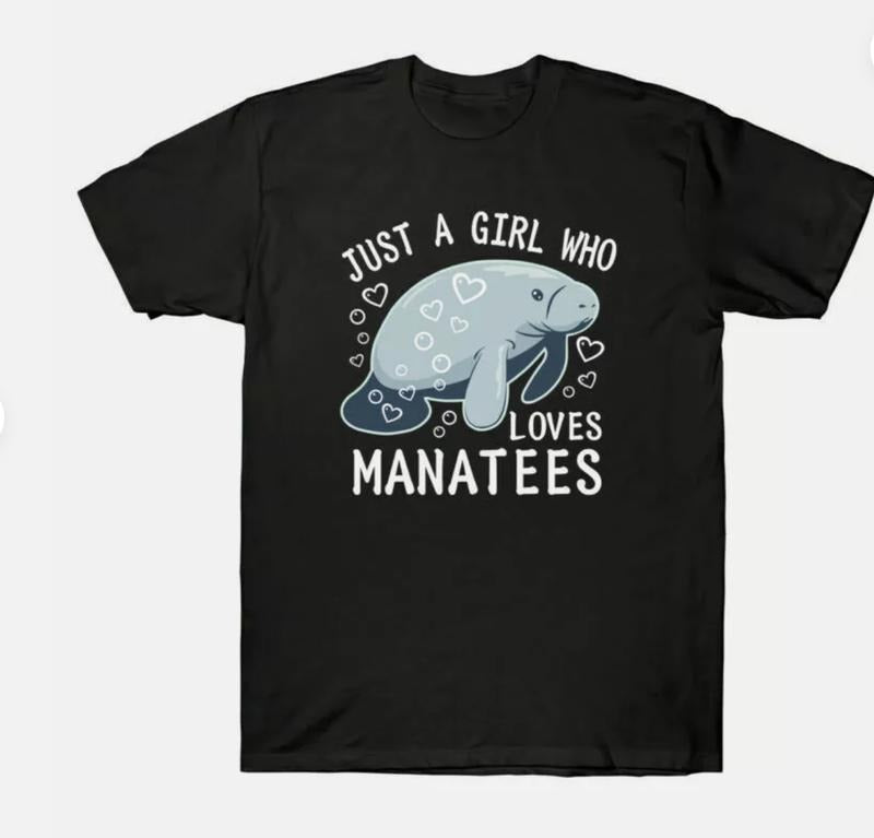 Cotton Just Men's Who A Short Sleeve Loves Manatees Funny T-Shirt Tee Girl Hoodie, Sweatshirt | UrbanDripWear.com