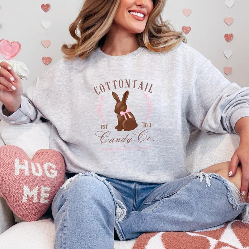 Cotton Tail Candy Co. Printed Sweatshirt, Cotton Candy Sweatshirt, Cotton Tail Candy Sweater, Printed Comfort Colors...