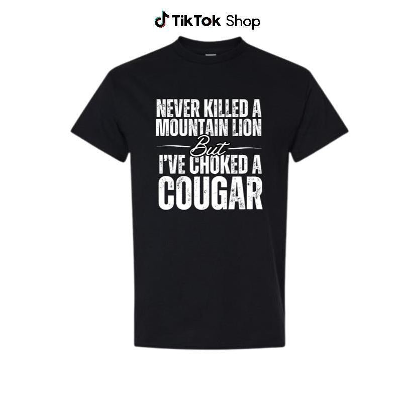 Cougar Shirt by  Soft Style Tee  - Black - white Graphic Design for Men and Women