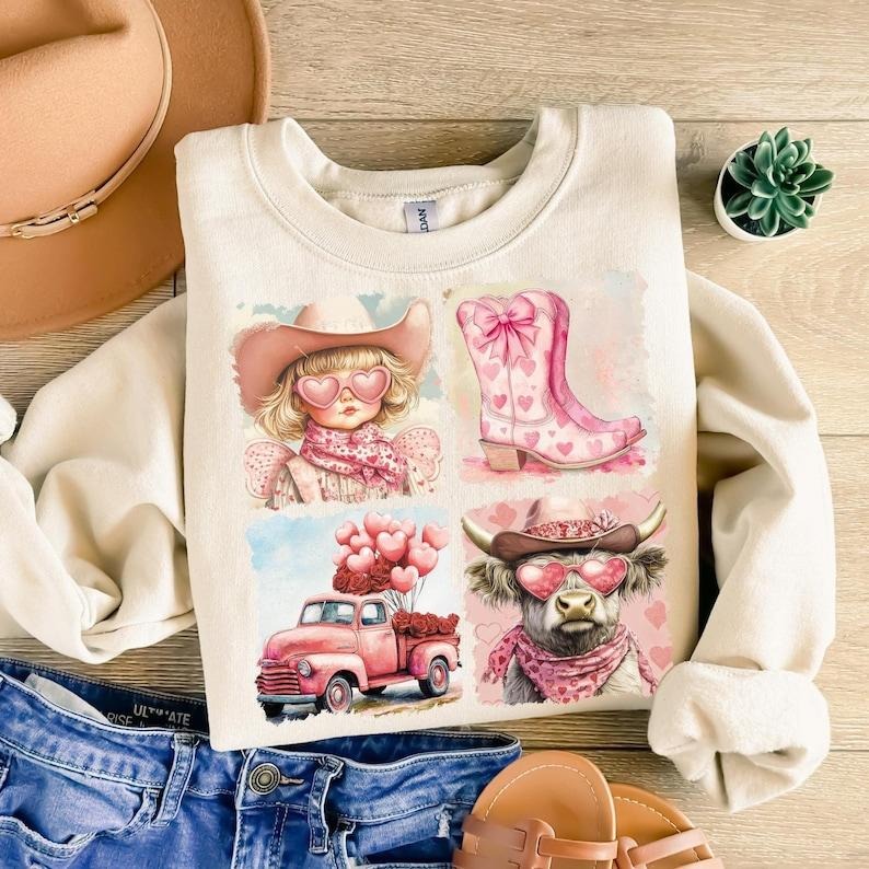 Country Western Valentines Sweatshirt Valentine's Day , Valentines shirt , Howdy Valentines Hoodie | UrbanDripWear.com