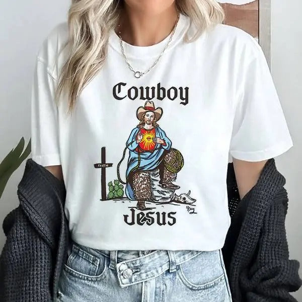 Cowboy Jesus Religious Christian Shirt Bible Verse shirt Religious Shirt, Jesus Shirt Christian Gift Hoodie, Sweatshirt