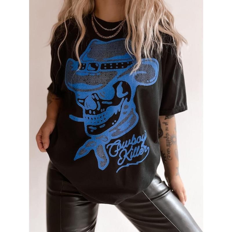 Cowboy Killer Tee, Western grunge graphic tee, trendy cowboy shirt, tee Hoodie, Sweatshirt | UrbanDripWear.com