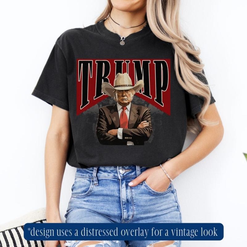 Cowboy Trump T Shirt, Western Trump Shirt,  Shirt, Trump 2024 MAGA T Shirt, Trump President Shirt, Trump Rally, Trump...