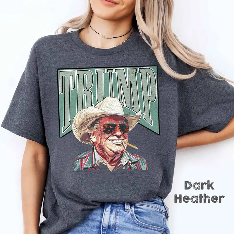 Cowboy Western Make America Great Donald Daddy T-Shirt, Trump President Shirt, Donald Trump Funny Shirt, Trump 2024 Tee...