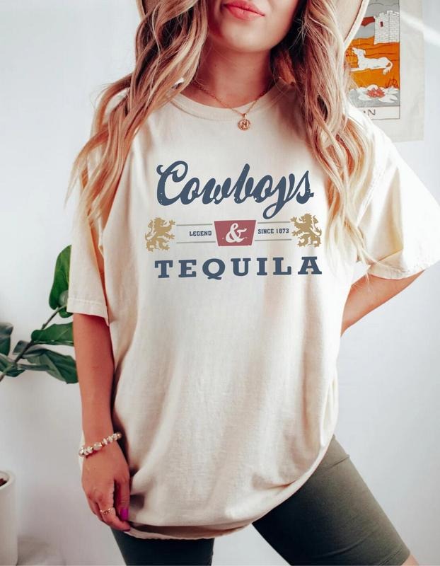 Cowboys and Tequila Unisex T-Shirt, Cowgirl And Tequila T-shirt Comfort Fabric Hoodie, Sweatshirt | UrbanDripWear.com