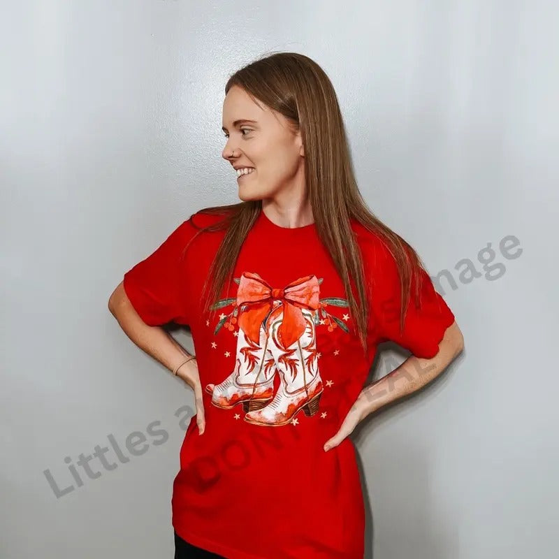 Cowgirl Christmas Tshirt Hoodie, Sweatshirt | UrbanDripWear.com