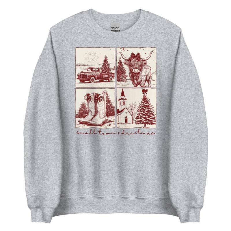 Cowgirl Smalltown Graphic Crewneck Sweatshirt T-Shirts, Hoodie | UrbanDripWear.com