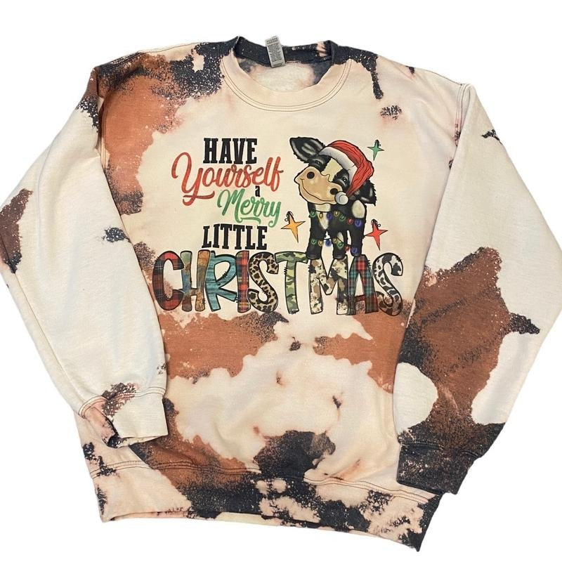 Cowhide Bleach Mooey Christmas Crewneck Sweatshirt T-Shirts, Hoodie | UrbanDripWear.com