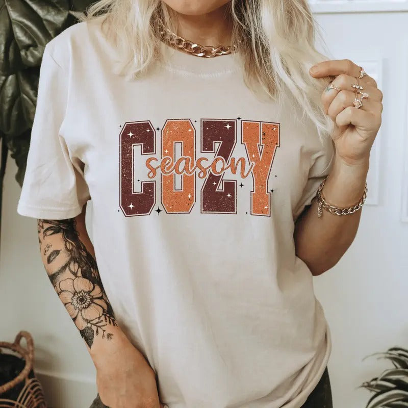 Cozy Season Fall Shirt. Relaxed Everyday Softstyle Unisex T-Shirt. Hoodie, Sweatshirt | UrbanDripWear.com