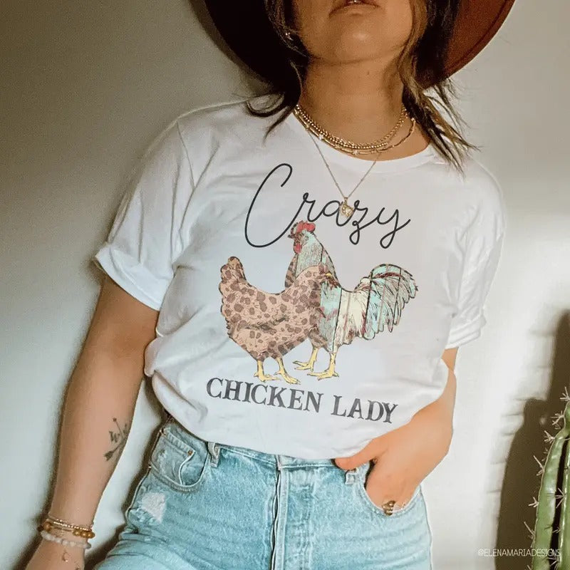 Crazy Chicken Lady   -   T-Shirt Womenswear Comfort Top Hoodie, Sweatshirt | UrbanDripWear.com