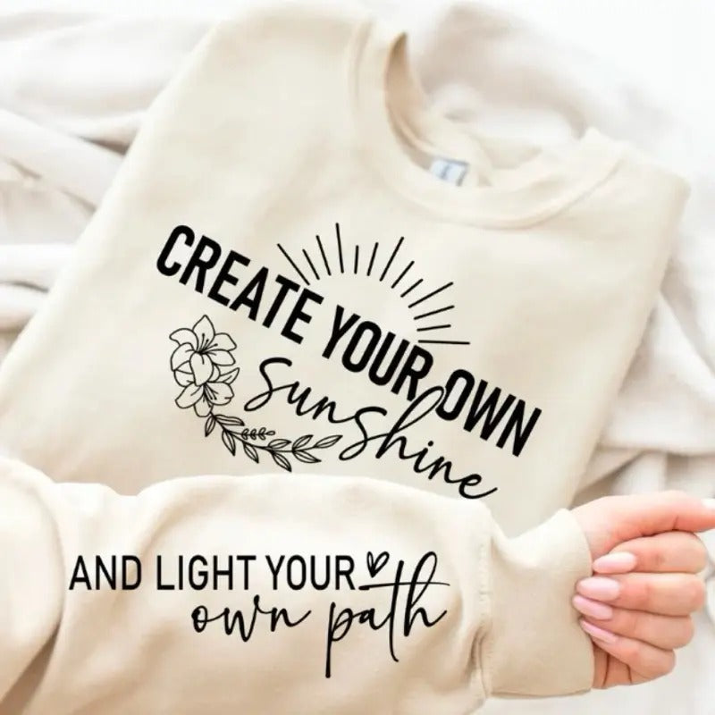 Create Your Own Sunshine Fleece Crewneck Sweatshirt T-Shirts, Hoodie | UrbanDripWear.com