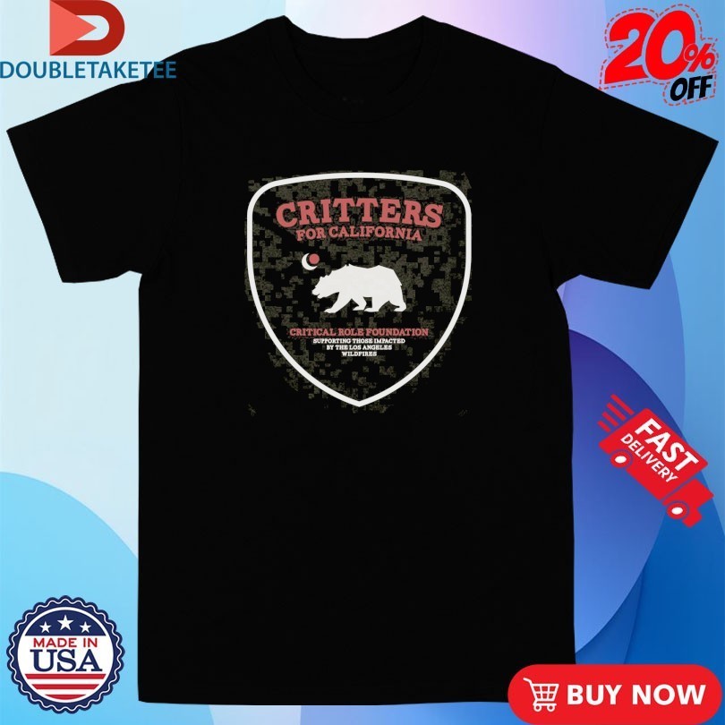 Critical Role Foundation Critters For California LA Fire Relief Bear T-Shirtss