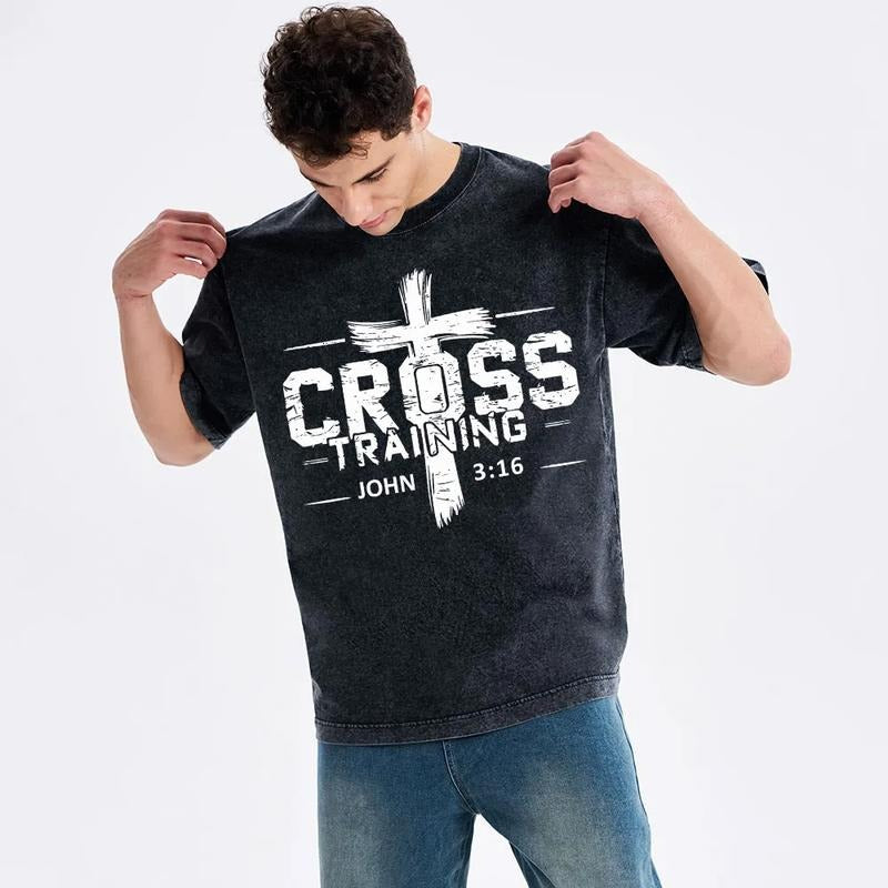 Cross Training Comfort Color TShirt Casual Streetstyle Crew Neck Short Sleeve T-Shirt Trendy Tops for Women for Men...