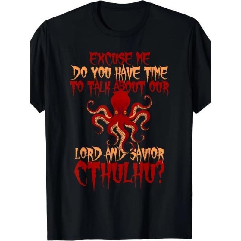 Cthulhu Octopus Graphic T-Shirt - Spooky Halloween Design, Comfortable Wear, Unisex Fit