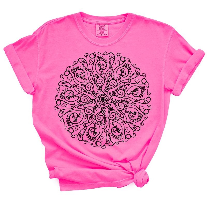Curse Word Mandala TShirt - Casual Summer Top For Women Hoodie, Sweatshirt | UrbanDripWear.com