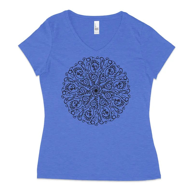 Curse Word Mandala Women's V-Neck TShirt (Ladies Fit) Hoodie, Sweatshirt | UrbanDripWear.com