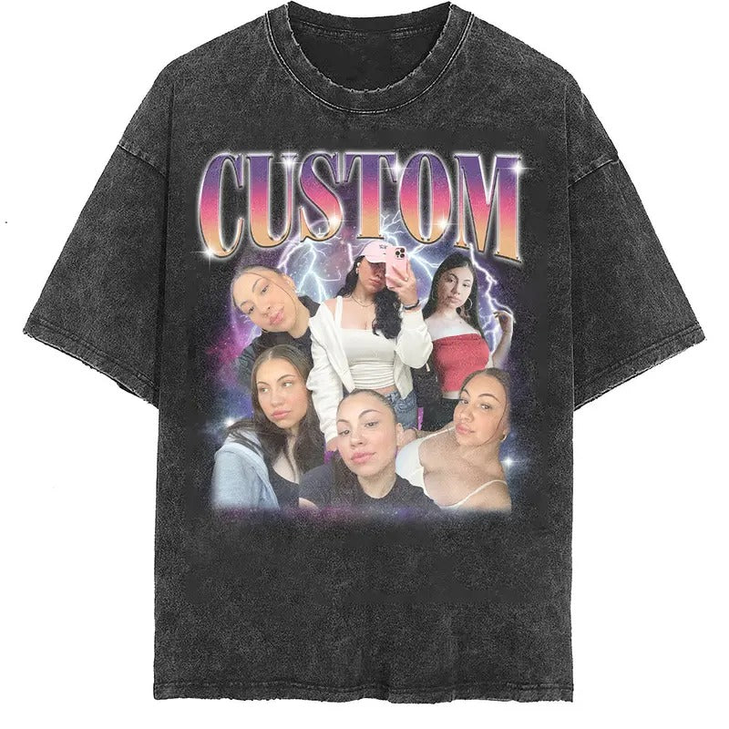 Custom Comfort Colors Girlfriend T-Shirt with Personalized Photo Print, Unisex Loose Fit Graphic Tee, Personalized...