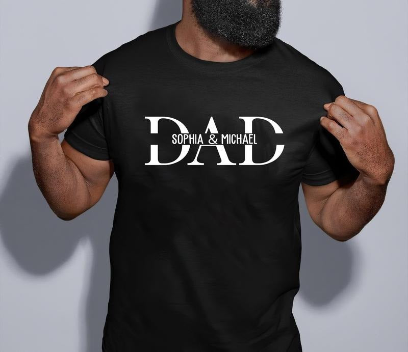 Custom Dad Shirt, Personalized Dad Shirt With Kids Names, 2024 Father's Day Gift, Personalized Dad Shirt, New Dad Shirt,...