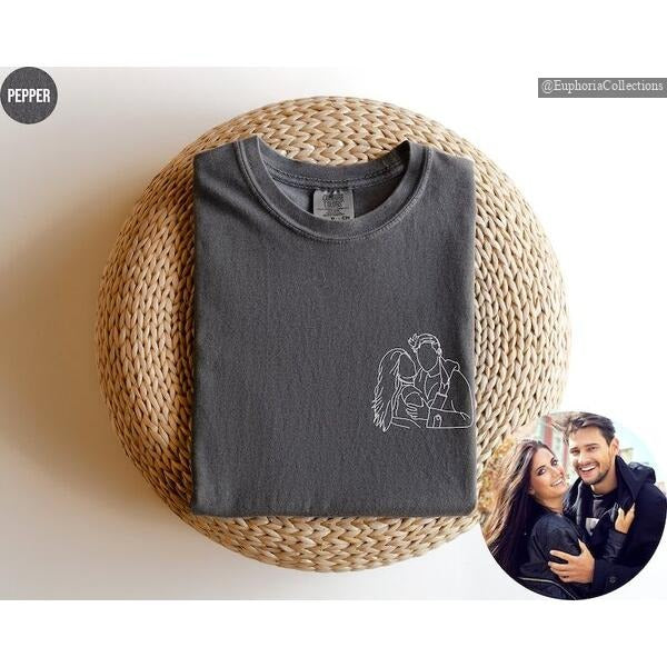Custom Embroidered Sweatshirt, Name On Sleeve With Heart, Grandpa Shirt With Date, Daddy Est Year Shirt, Gift For New...
