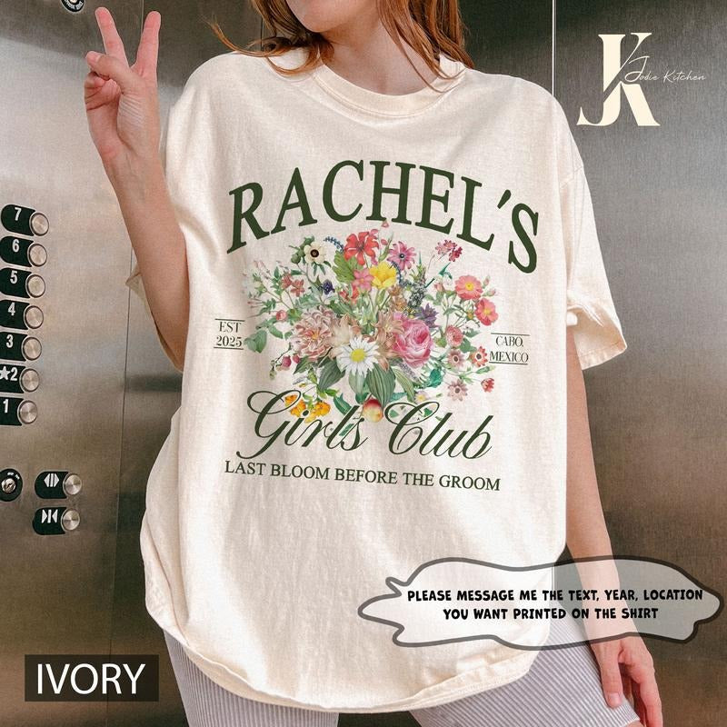 Custom Floral Bachelorette Party Shirt, Flower Garden Party Bachelorette Shirt, Brides Last Bloom Shirt, Wildflower...