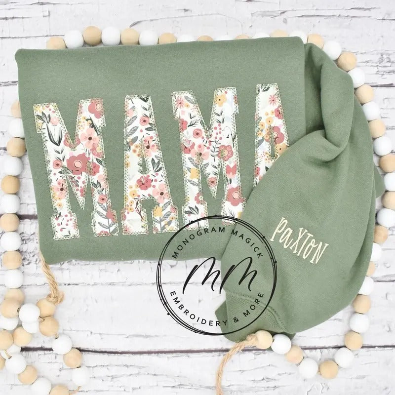 Custom Floral Sweatshirt, Floral Mama Sweatshirt - CHOOSE ANY NAME T-Shirts, Hoodie | UrbanDripWear.com