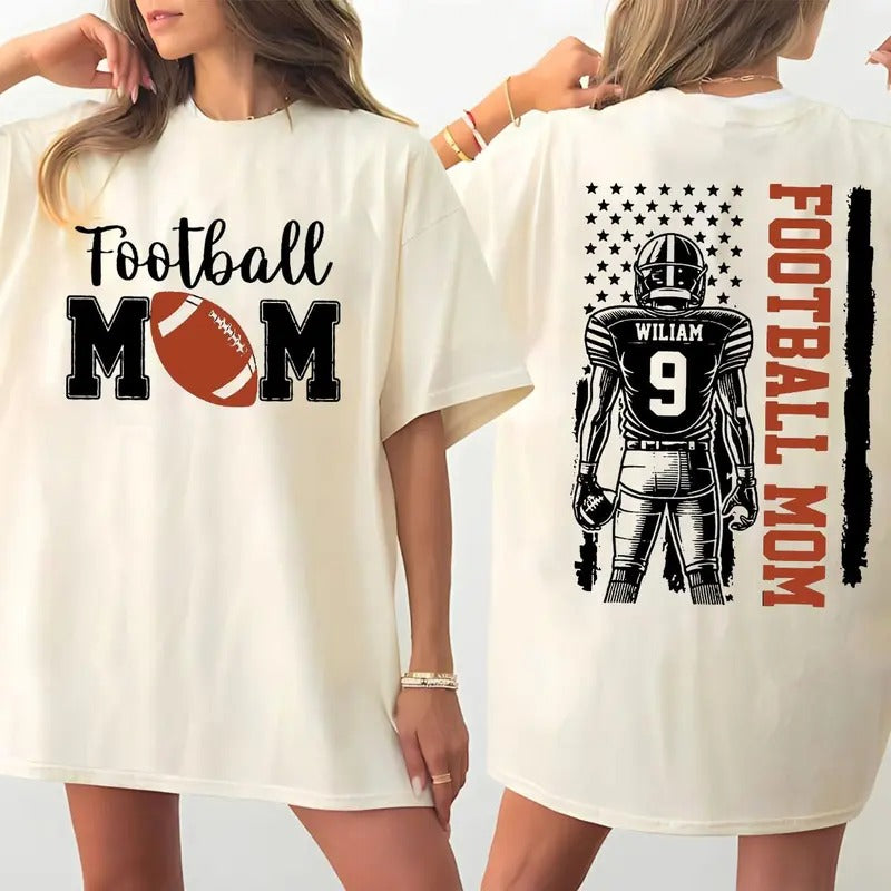 Custom Football Mom 2 Sides Shirt Retro Sports Unisex Streetwear For Men For Women Hoodie, Sweatshirt | UrbanDripWear.com