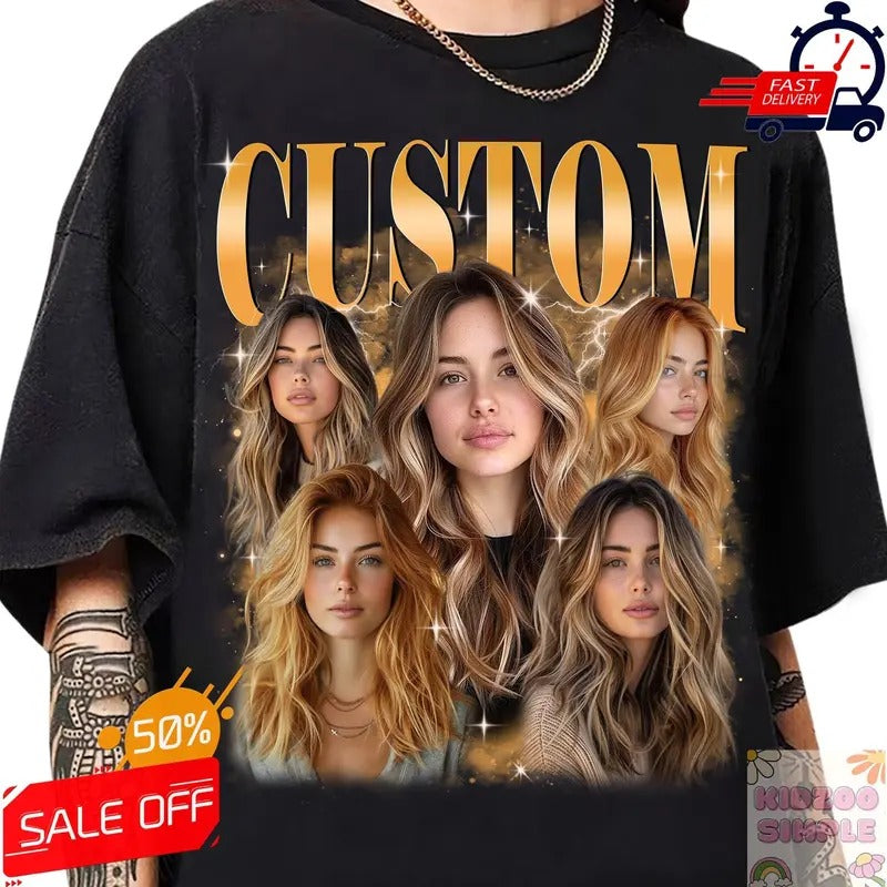 Custom Girlfriend Shirt, Custom Bootleg Rap Tee, Custom Girlfriend Face Graphic Shirt, Custom Vintage Graphic 90s...
