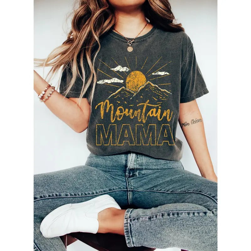 Custom Mountain Mama Shirtcamping Tee Cute 70s Mountain Mamamountain Shirtmountain Mom Mountain Mama Teemountain Teemom...
