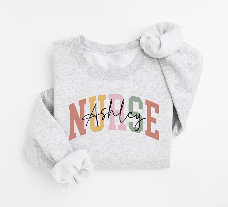 Custom Nurse Sweatshirt, Personalized Nurse Sweater, Nurse Shirt Hoodie | UrbanDripWear.com
