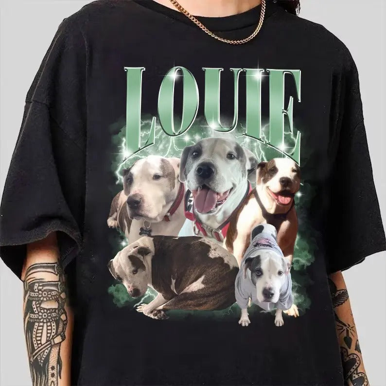 Custom Photo Dog Bootleg 90s Shirt, Custom Bootleg Rap Tee Shirt, Custom Pet Photo Your Own Bootleg Shirt, Change Design...