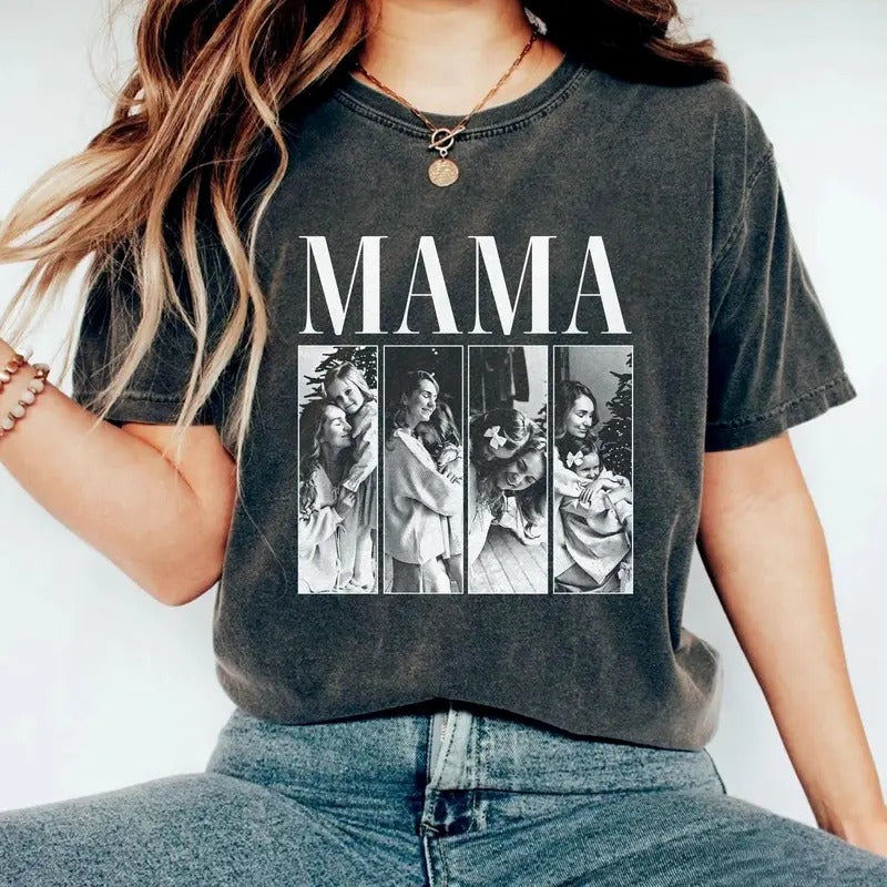 Custom Photo Shirt For Mom, Custom Mom Shirt, Personalized Picture Vintage Shirt, Your Own Picture Tee, Mom Gift,...