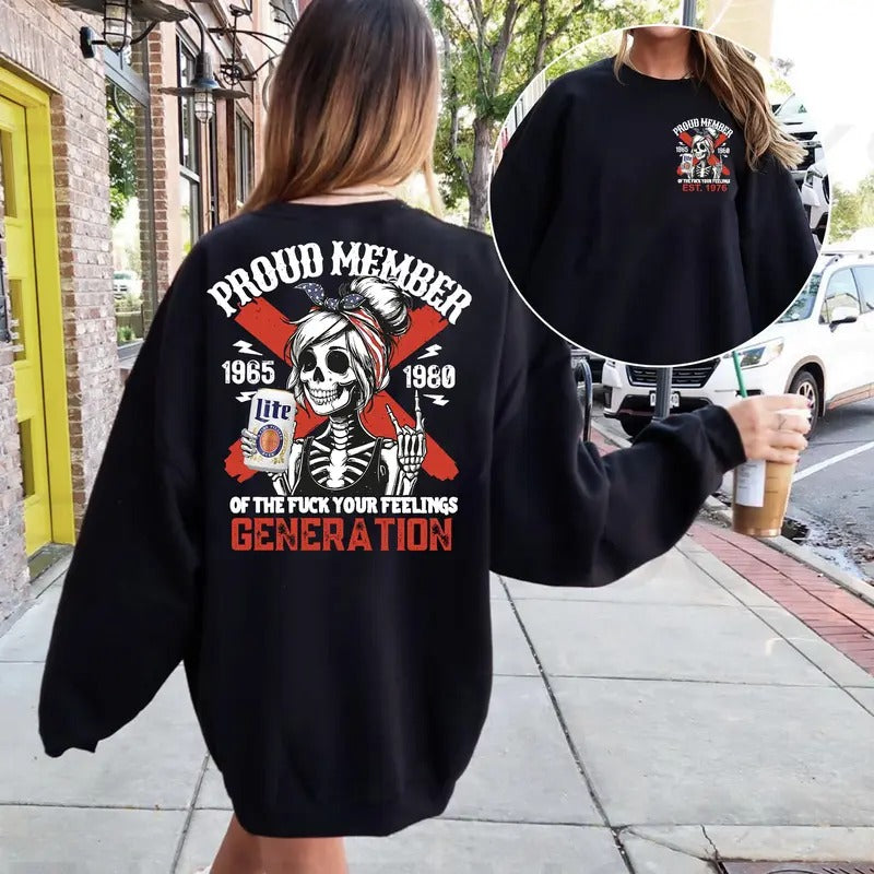 Custom Year Generation X ML Sweatshirt, Fafo Generation X Shirt, Raised on Hose Water and Neglect, 100% Cotton, Two-Sided...