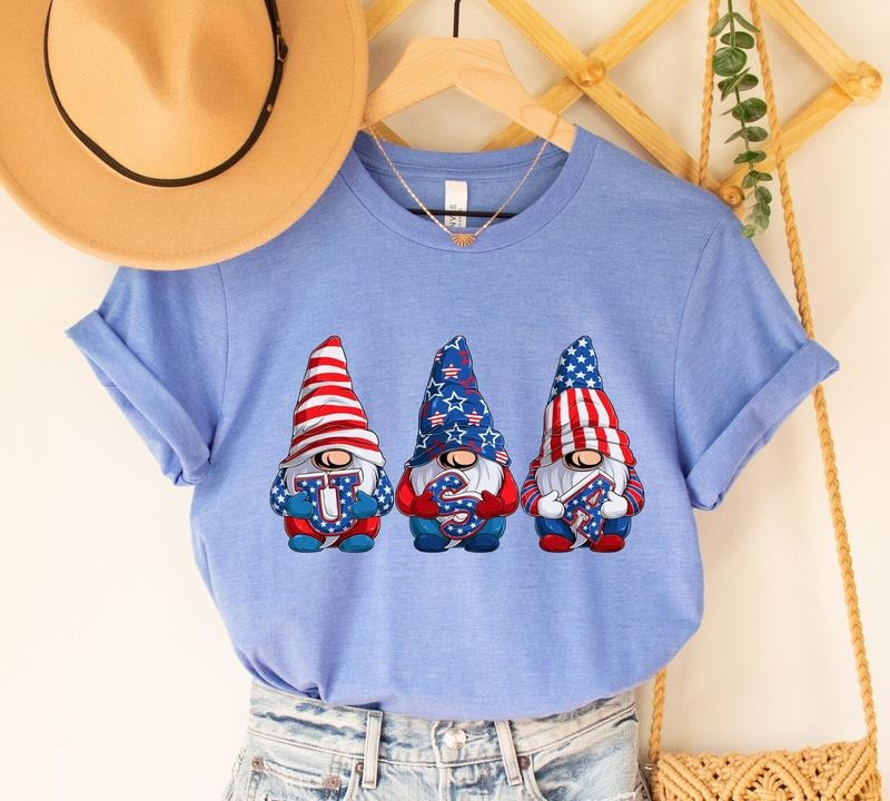 Cute American 4th Of July Gnomes Shirt Patriotic Gnomes T Shirt Funny Fourth Of July Shirt Independence Day American Flag...