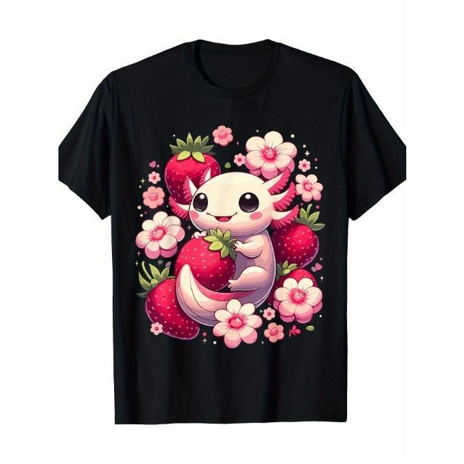 Cute Axolotl Kawaii Anime Axolotl Strawberry T-Shirt Made in USA Hoodie, Sweatshirt | UrbanDripWear.com