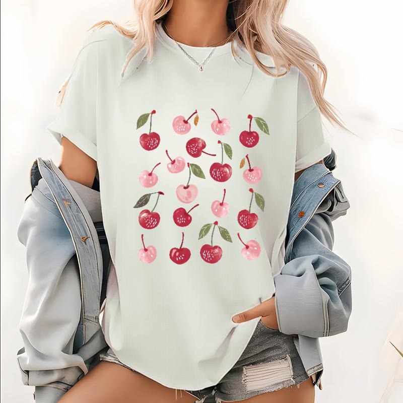 Cute Cherry Tshirt |  Summer Cherry Shirt, Cottagecore Fruit Tshirt, Cherry Graphic Tee, Botanical Garden Tshirt, Cherry...