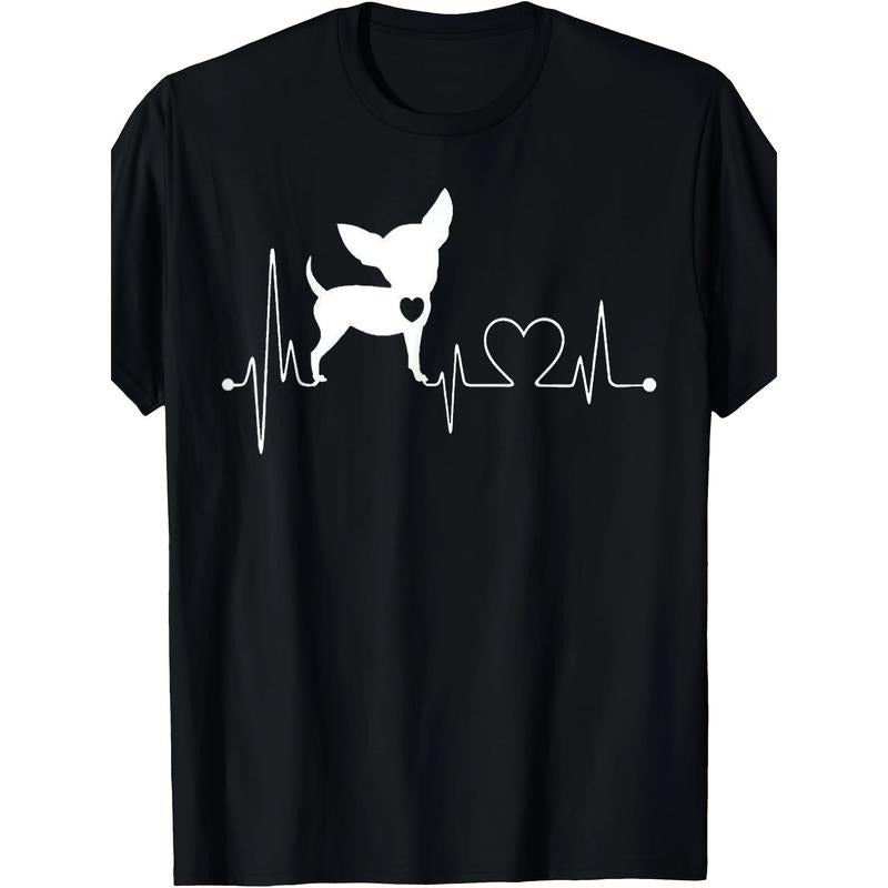 Cute Chihuahua Dog Heartbeat Tshirt For Men Men's Kids T-Shirt Made in USA Hoodie, Sweatshirt | UrbanDripWear.com