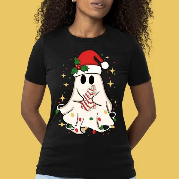 Cute Christmas ghost tree cake, Merry Christmas, Christmas, Happy New Year Tshirt Hoodie, Sweatshirt | UrbanDripWear.com